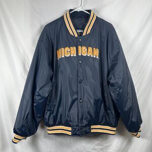 Vtg Steve & Barry’s Michigan Wolverines Insulated Bomber Jacket Men’s Large Blue